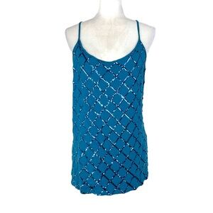 J. Jill teal sequinned tank top